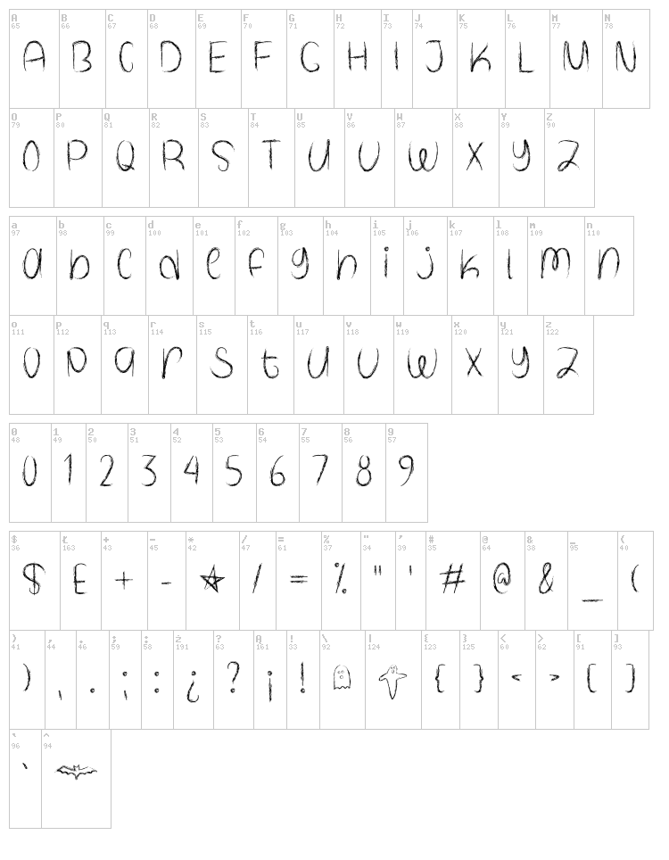 Spooky Halloween font map